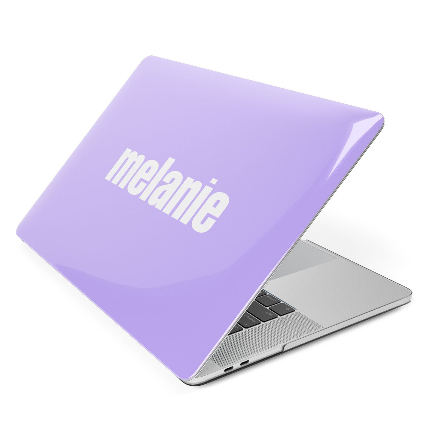 Personalised Purple Name Apple MacBook Case Side View