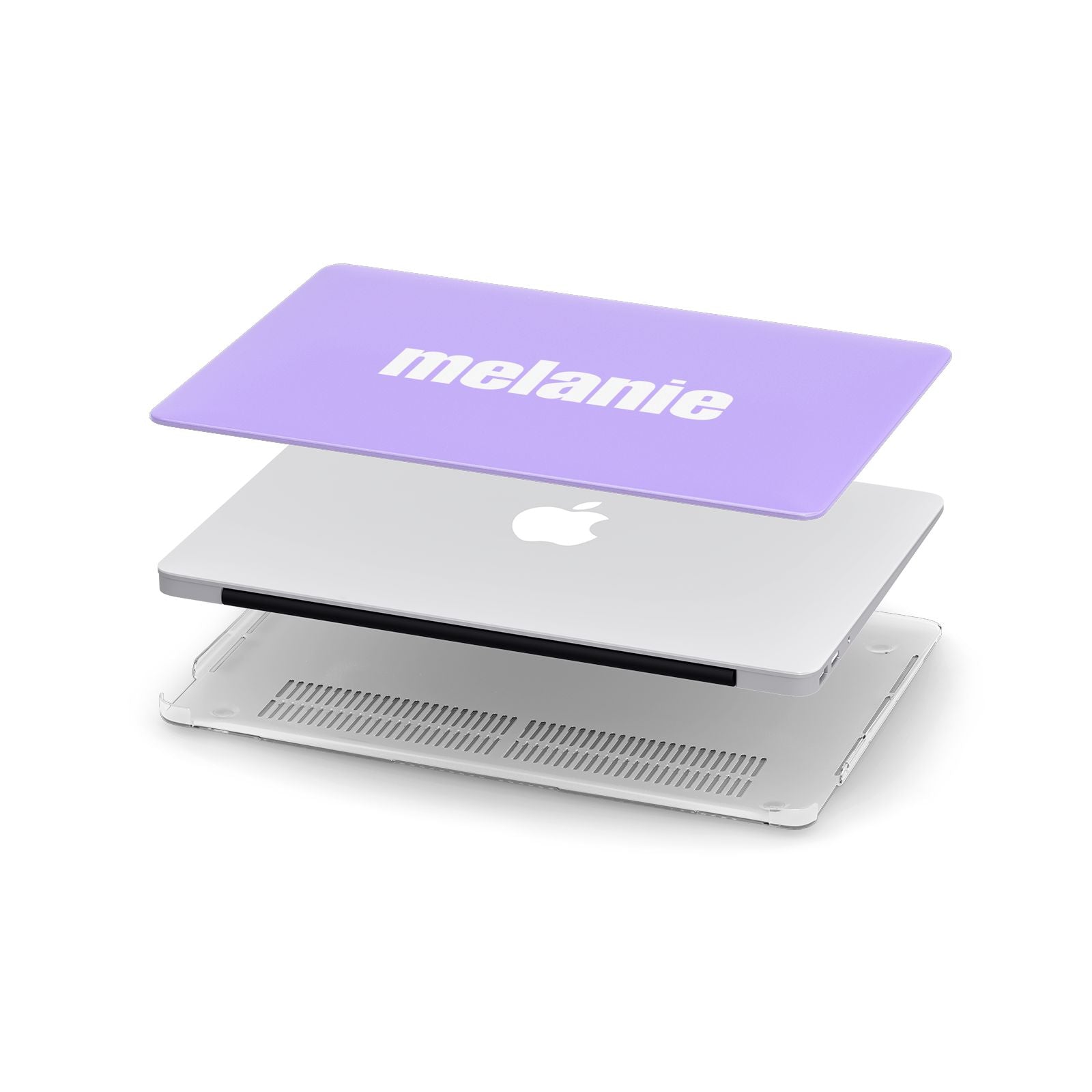 Personalised Purple Name Apple MacBook Case in Detail