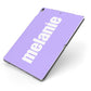 Personalised Purple Name Apple iPad Case on Grey iPad Side View
