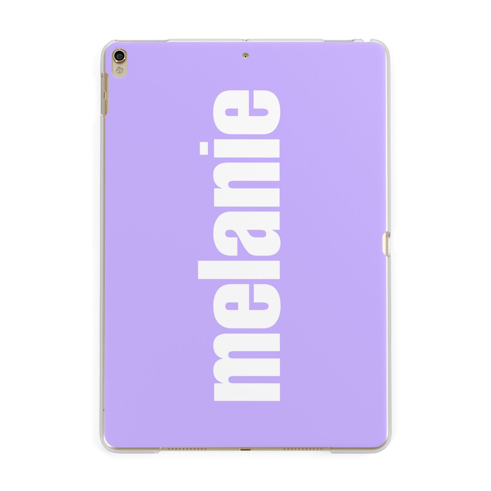 Personalised Purple Name Apple iPad Gold Case