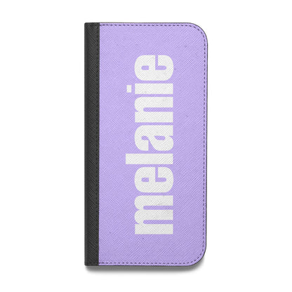Personalised Purple Name Vegan Leather Flip iPhone Case