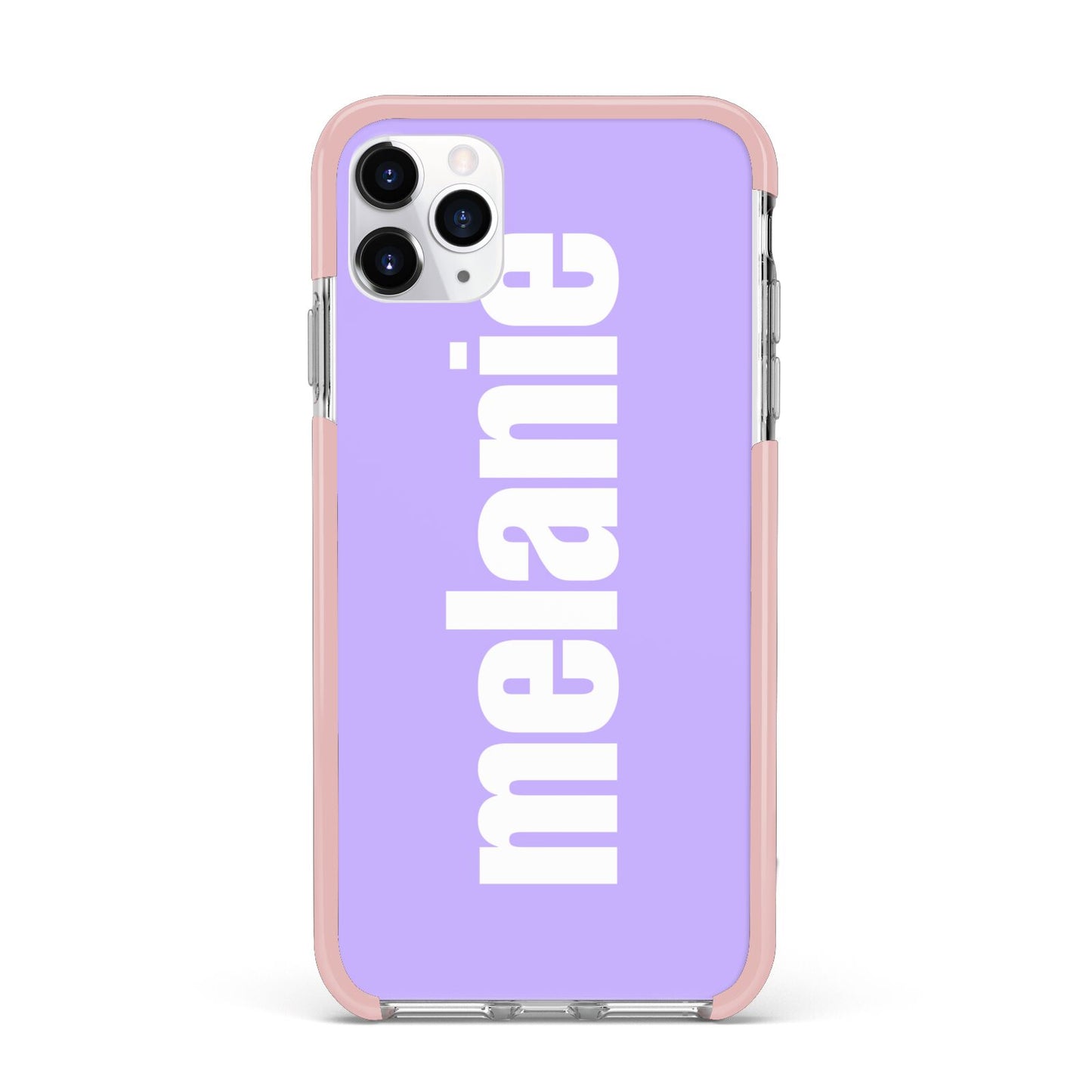 Personalised Purple Name iPhone 11 Pro Max Impact Pink Edge Case