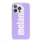 Personalised Purple Name iPhone 13 Pro Clear Bumper Case