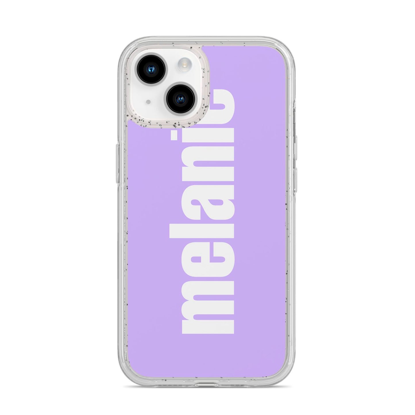 Personalised Purple Name iPhone 14 Glitter Tough Case Starlight