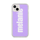 Personalised Purple Name iPhone 14 Plus Clear Tough Case Starlight
