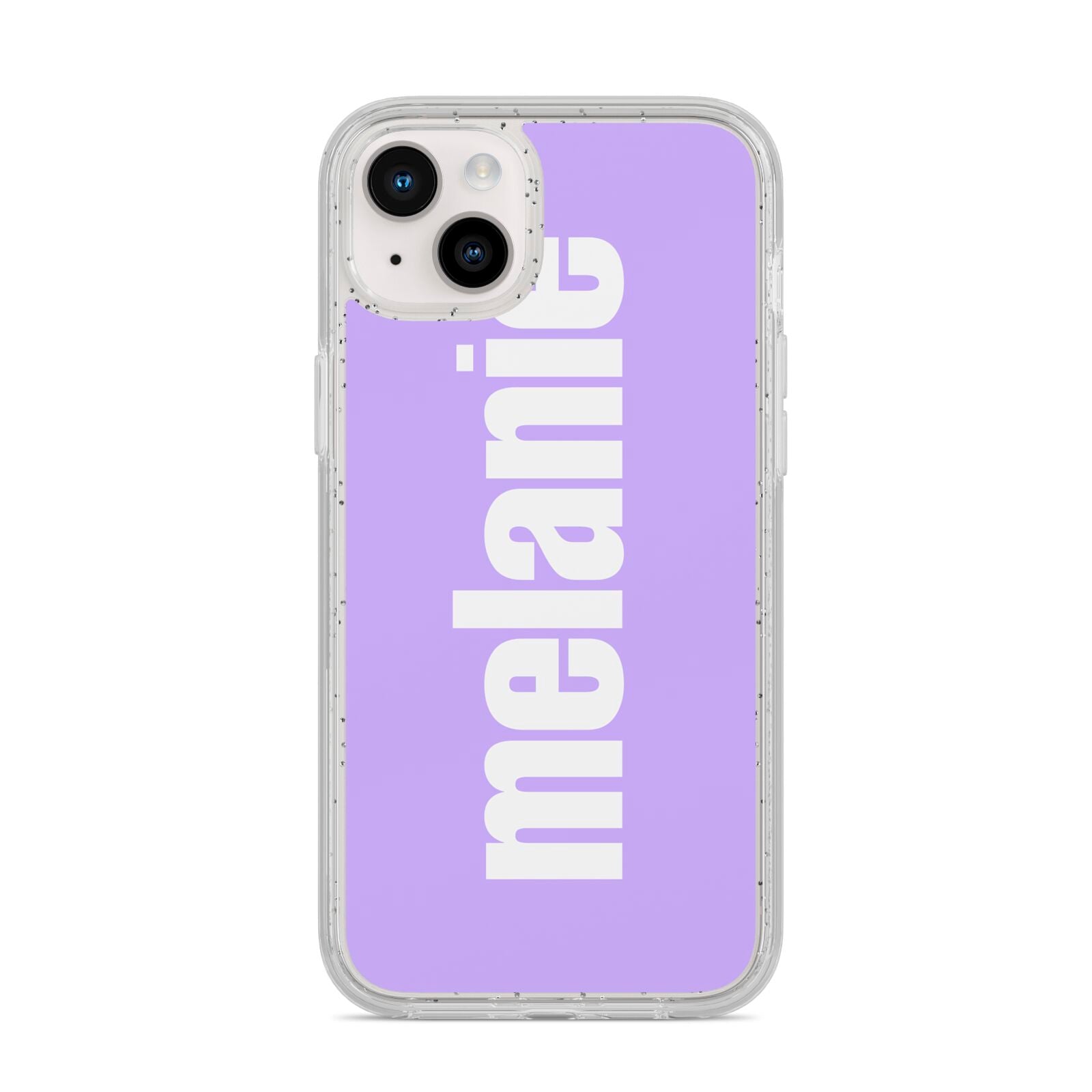 Personalised Purple Name iPhone 14 Plus Glitter Tough Case Starlight