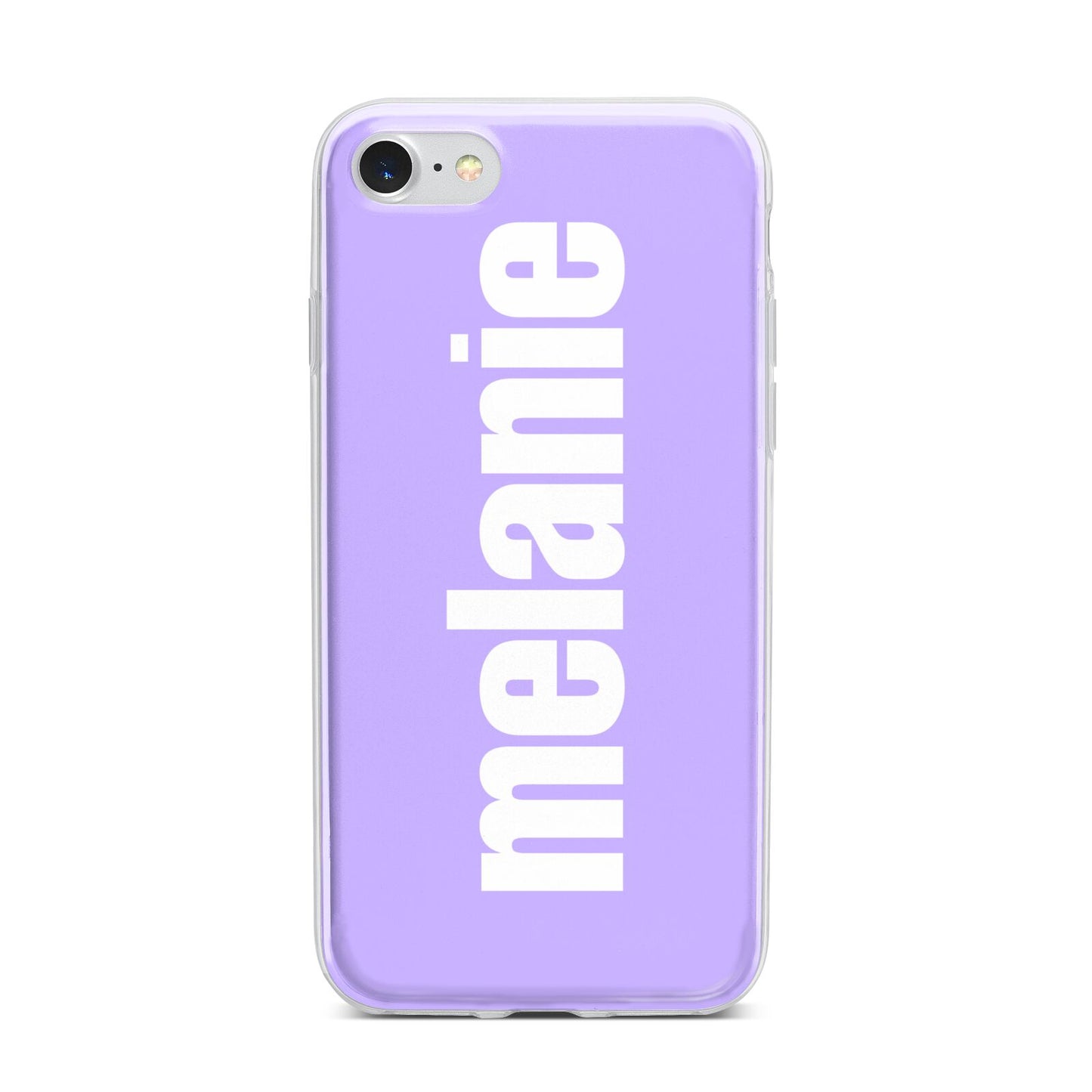Personalised Purple Name iPhone 7 Bumper Case on Silver iPhone