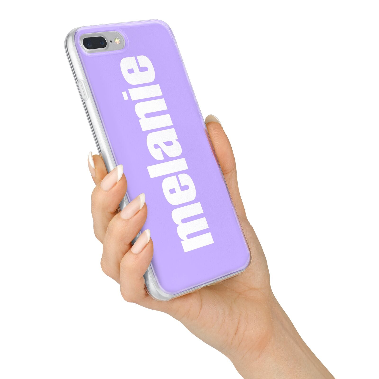 Personalised Purple Name iPhone 7 Plus Bumper Case on Silver iPhone Alternative Image