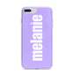 Personalised Purple Name iPhone 7 Plus Bumper Case on Silver iPhone
