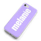 Personalised Purple Name iPhone 8 Bumper Case on Silver iPhone Alternative Image