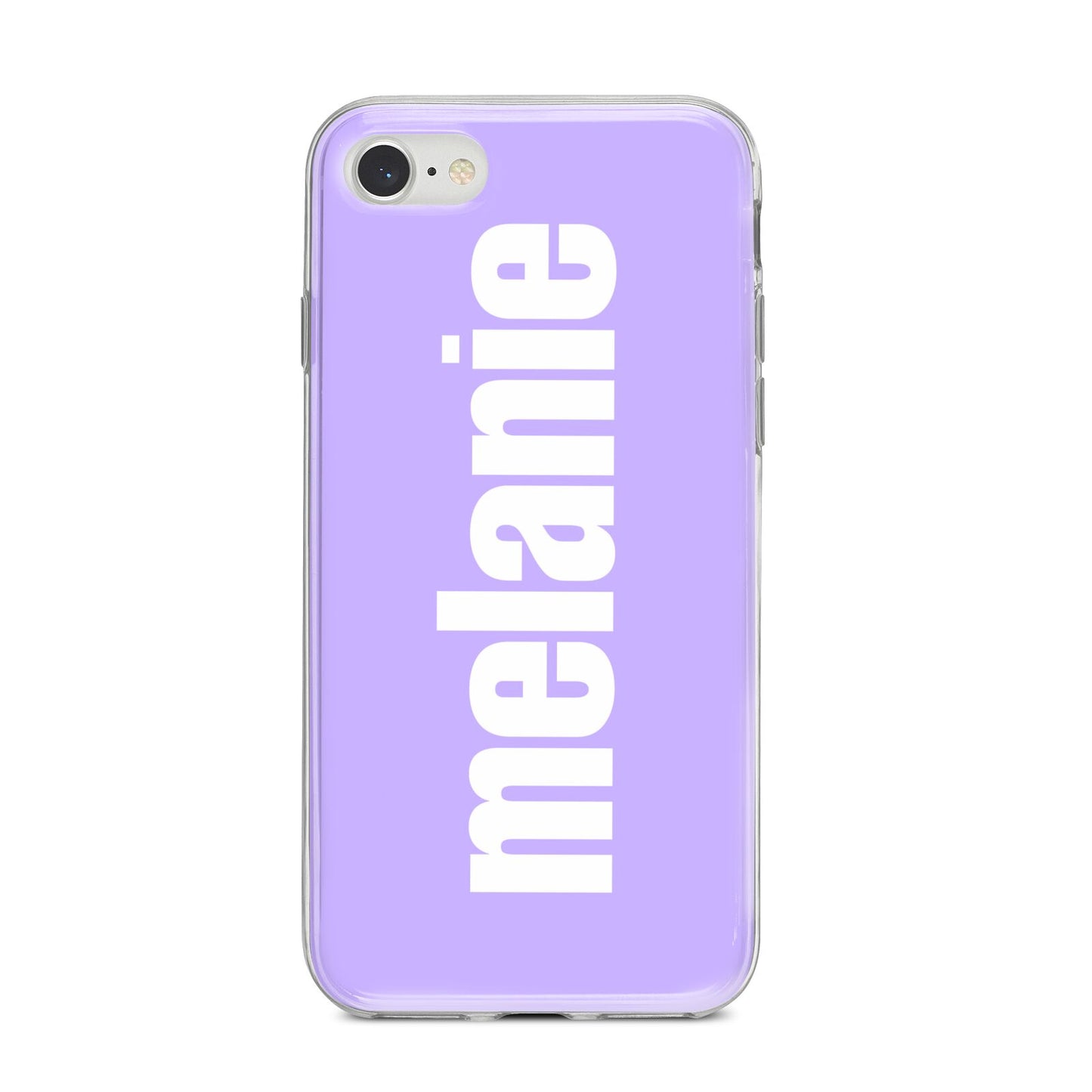 Personalised Purple Name iPhone 8 Bumper Case on Silver iPhone