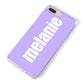 Personalised Purple Name iPhone 8 Plus Bumper Case on Silver iPhone Alternative Image