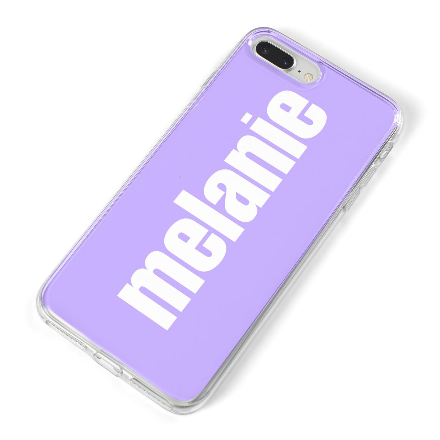 Personalised Purple Name iPhone 8 Plus Bumper Case on Silver iPhone Alternative Image