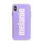Personalised Purple Name iPhone X Bumper Case on Silver iPhone Alternative Image 1