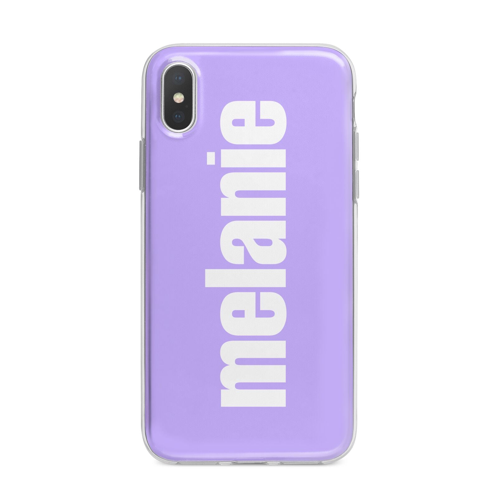 Personalised Purple Name iPhone X Bumper Case on Silver iPhone Alternative Image 1