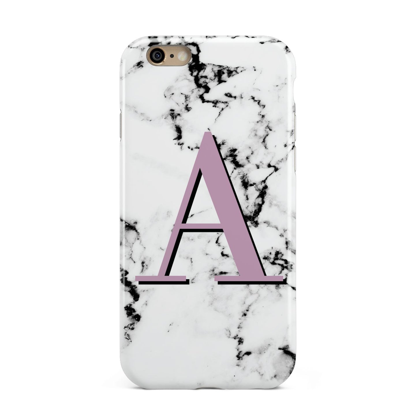 Personalised Purple Single Initial Marble Apple iPhone 6 3D Tough Case