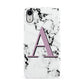 Personalised Purple Single Initial Marble Apple iPhone XR White 3D Snap Case