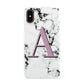 Personalised Purple Single Initial Marble Apple iPhone XS 3D Snap Case