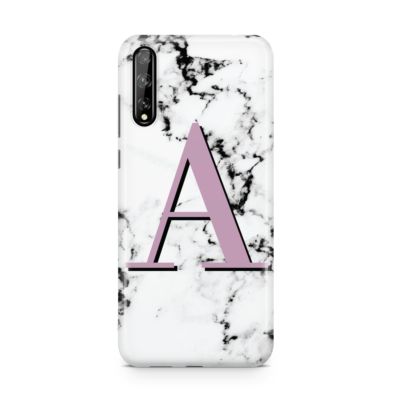 Personalised Purple Single Initial Marble Huawei Enjoy 10s Phone Case
