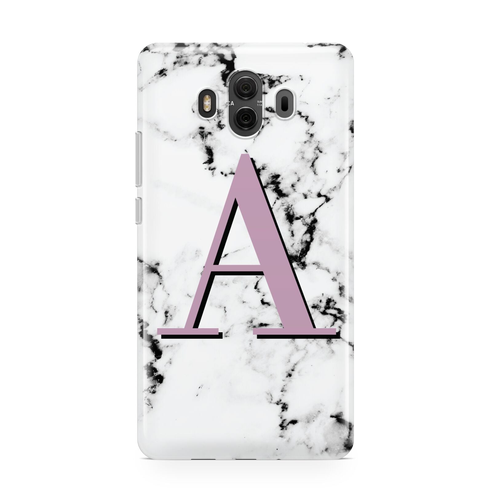 Personalised Purple Single Initial Marble Huawei Mate 10 Protective Phone Case