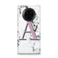 Personalised Purple Single Initial Marble Huawei Mate 30 Pro Phone Case