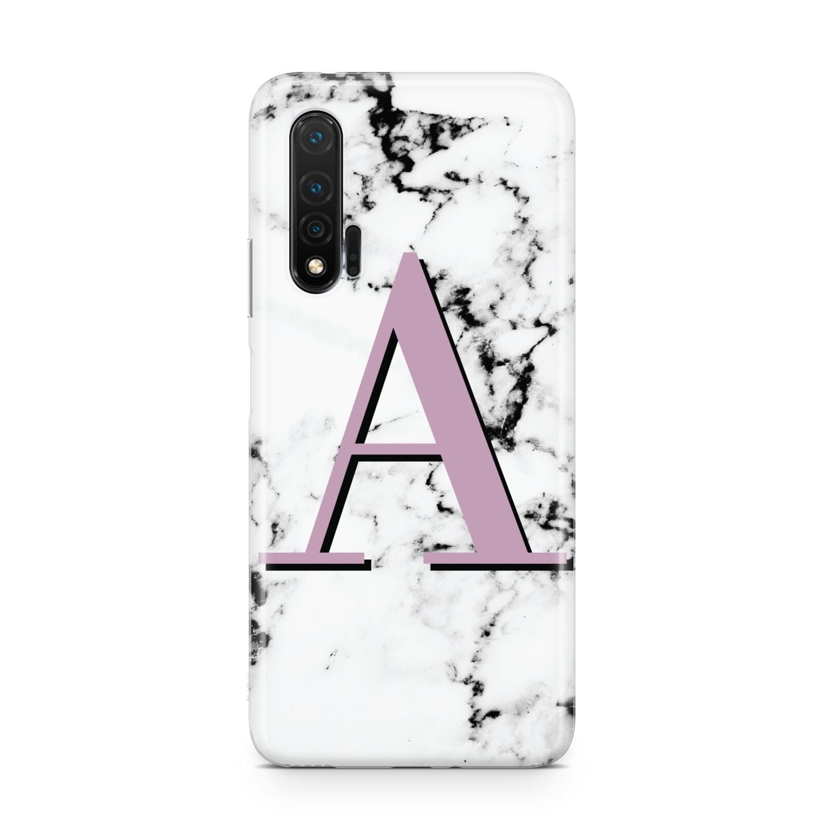 Personalised Purple Single Initial Marble Huawei Nova 6 Phone Case