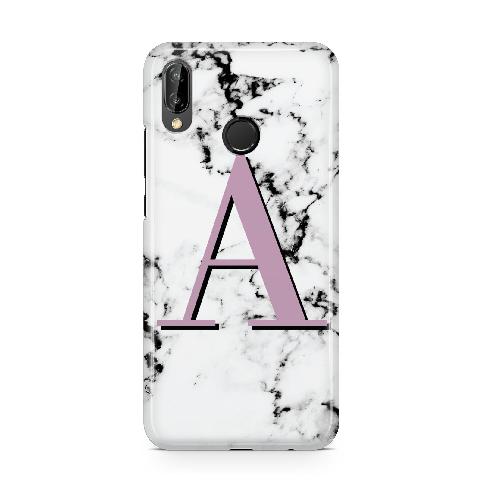 Personalised Purple Single Initial Marble Huawei P20 Lite Phone Case