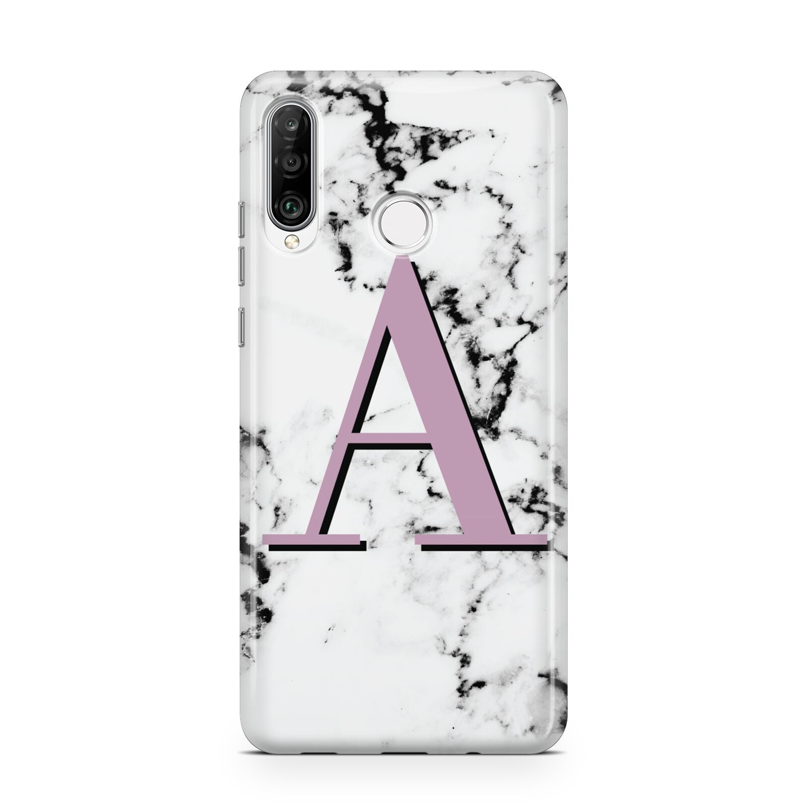 Personalised Purple Single Initial Marble Huawei P30 Lite Phone Case