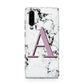 Personalised Purple Single Initial Marble Huawei P30 Phone Case