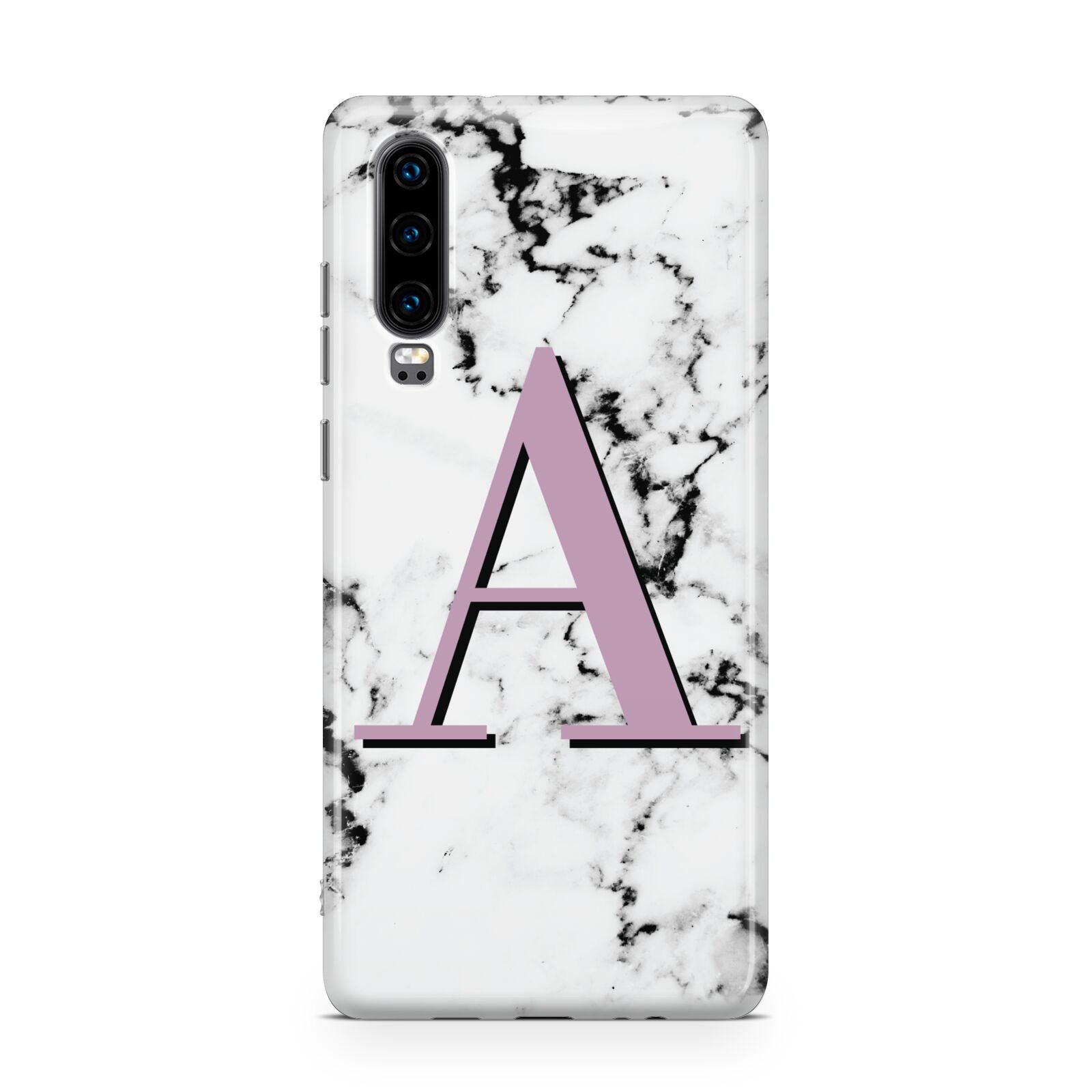 Personalised Purple Single Initial Marble Huawei P30 Phone Case
