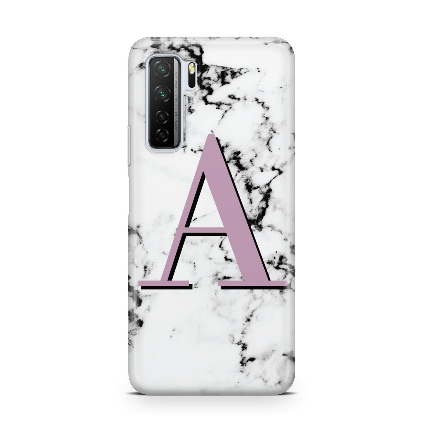 Personalised Purple Single Initial Marble Huawei P40 Lite 5G Phone Case