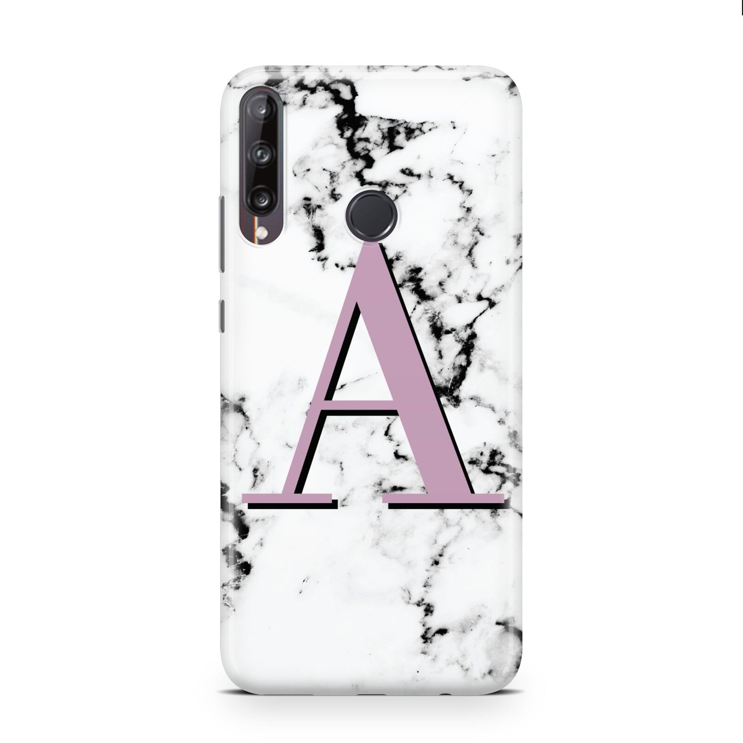 Personalised Purple Single Initial Marble Huawei P40 Lite E Phone Case