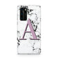 Personalised Purple Single Initial Marble Huawei P40 Phone Case