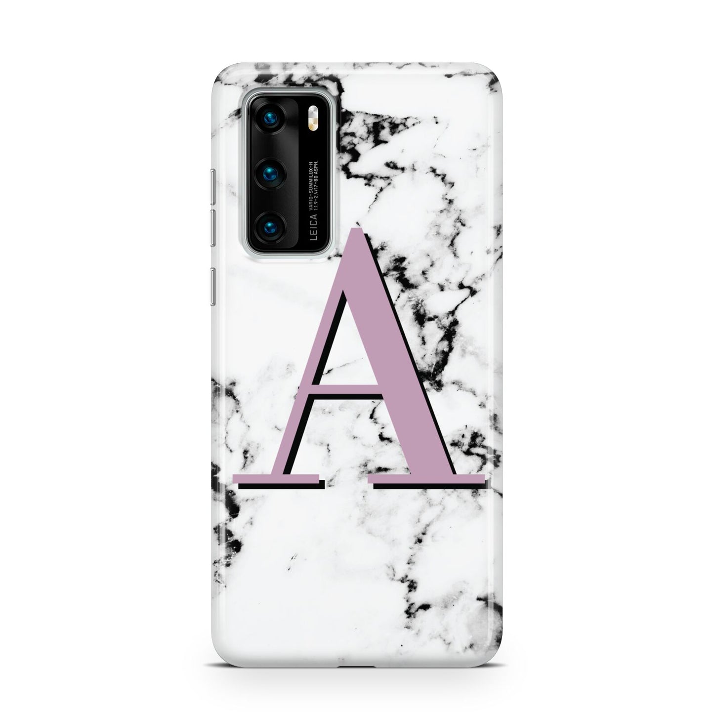 Personalised Purple Single Initial Marble Huawei P40 Phone Case