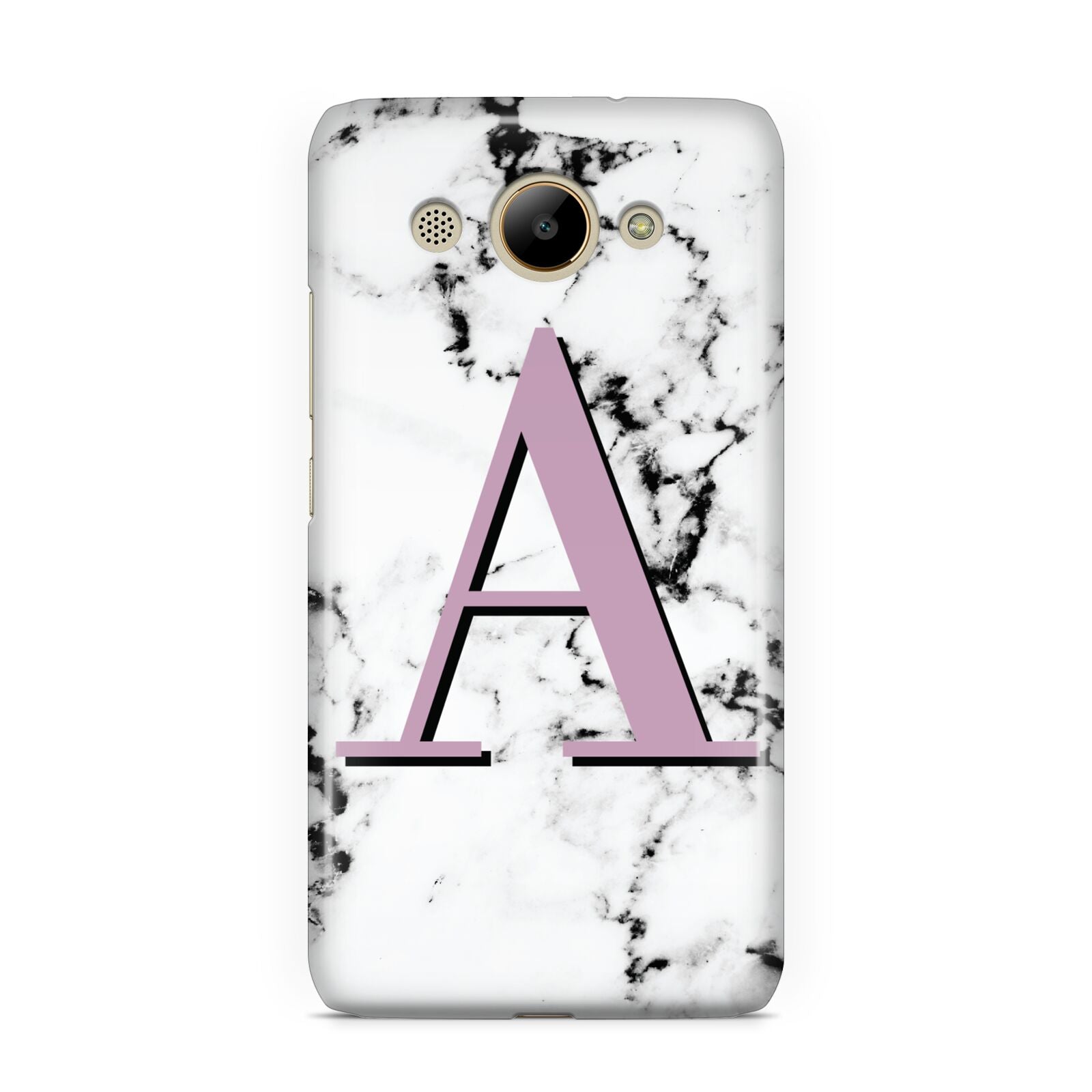 Personalised Purple Single Initial Marble Huawei Y3 2017