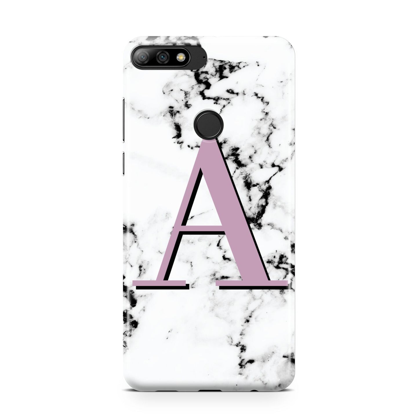 Personalised Purple Single Initial Marble Huawei Y7 2018