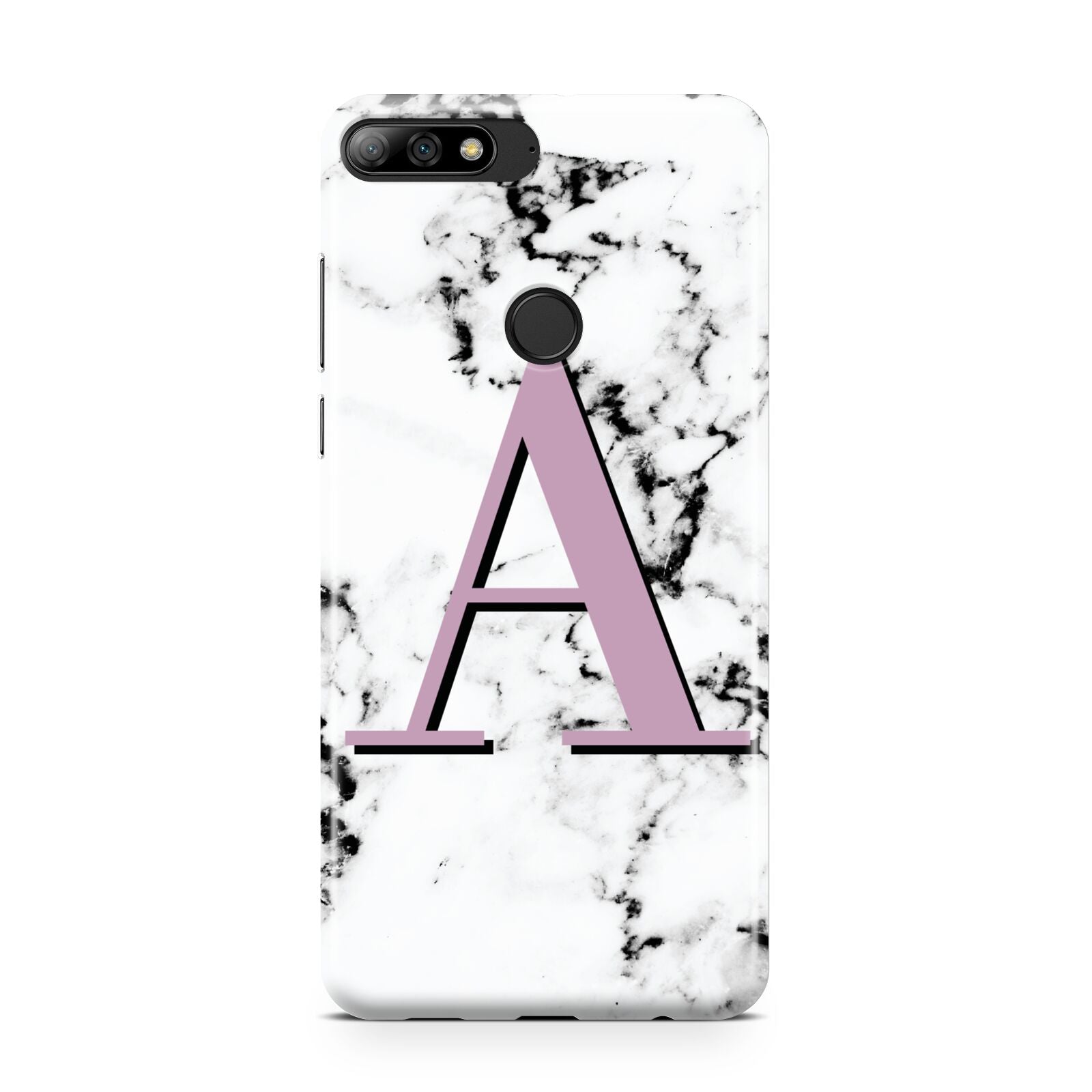 Personalised Purple Single Initial Marble Huawei Y7 2018