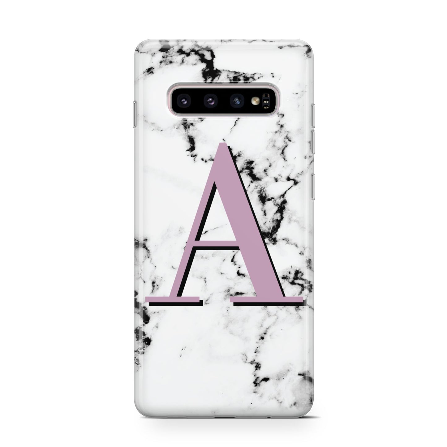 Personalised Purple Single Initial Marble Samsung Galaxy S10 Case