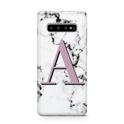 Personalised Purple Single Initial Marble Samsung Galaxy S10 Case