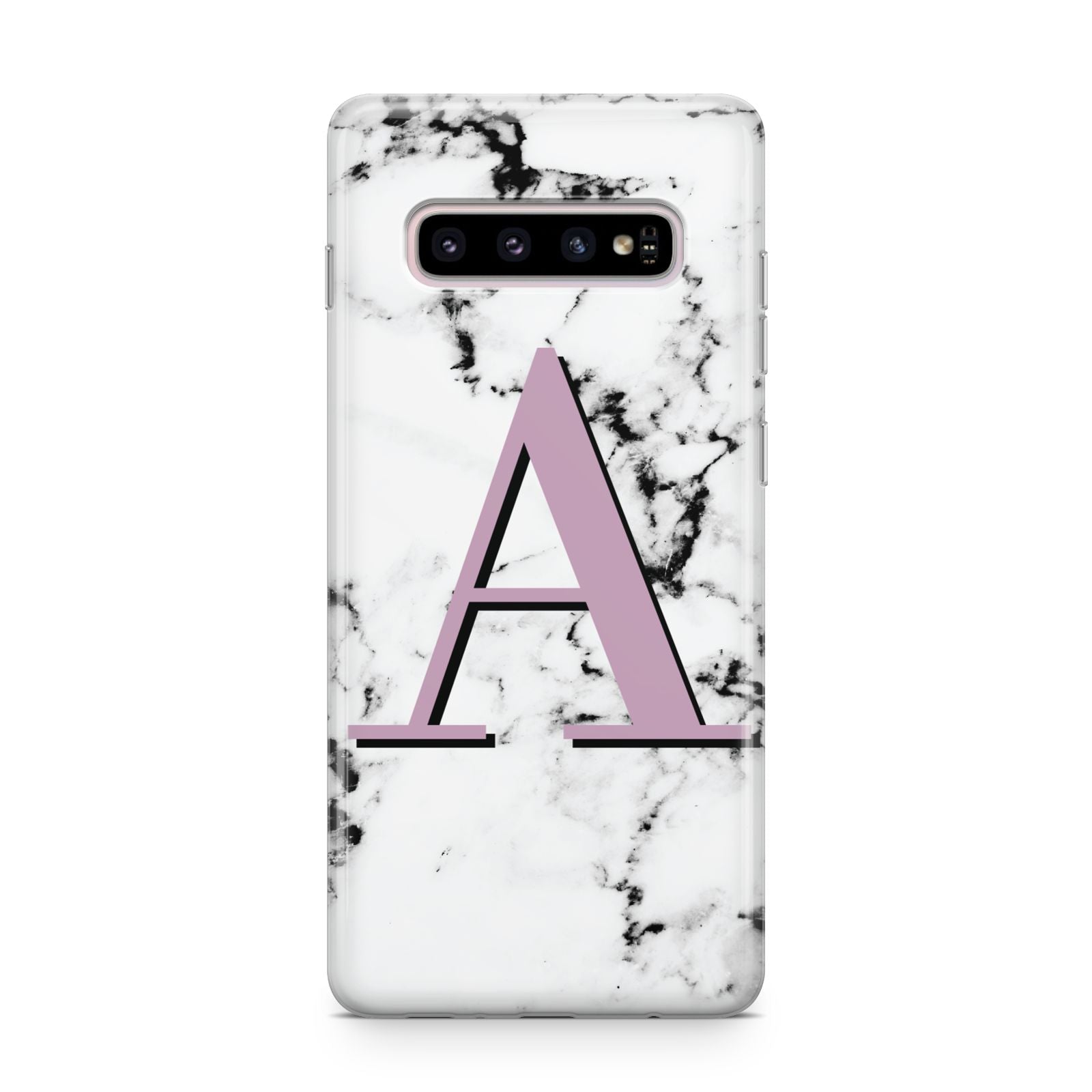 Personalised Purple Single Initial Marble Samsung Galaxy S10 Plus Case