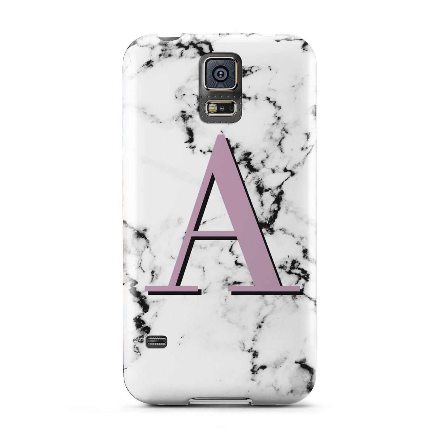 Personalised Purple Single Initial Marble Samsung Galaxy S5 Case