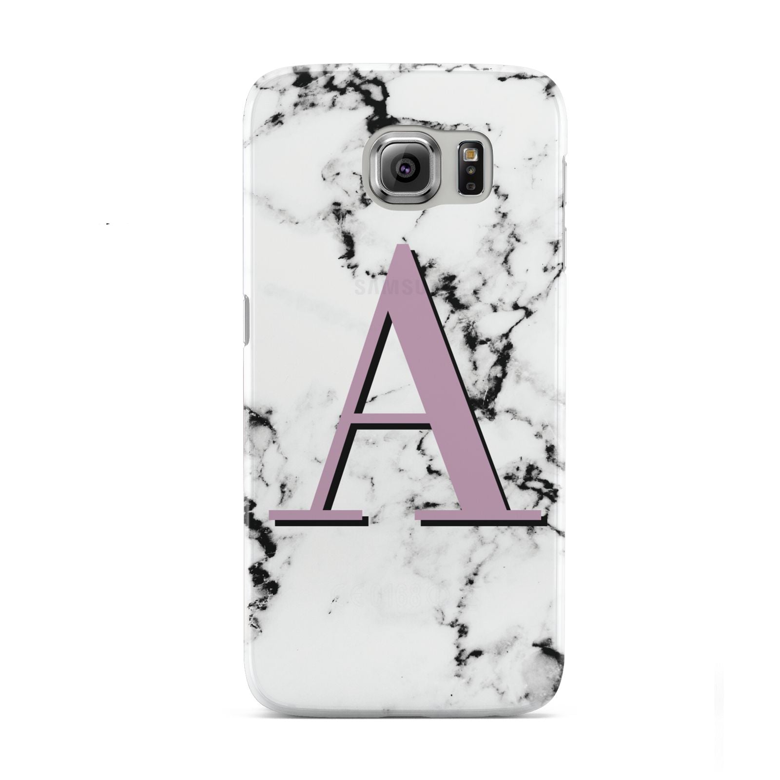Personalised Purple Single Initial Marble Samsung Galaxy S6 Case