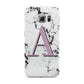 Personalised Purple Single Initial Marble Samsung Galaxy S6 Edge Case