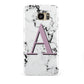 Personalised Purple Single Initial Marble Samsung Galaxy S7 Edge Case
