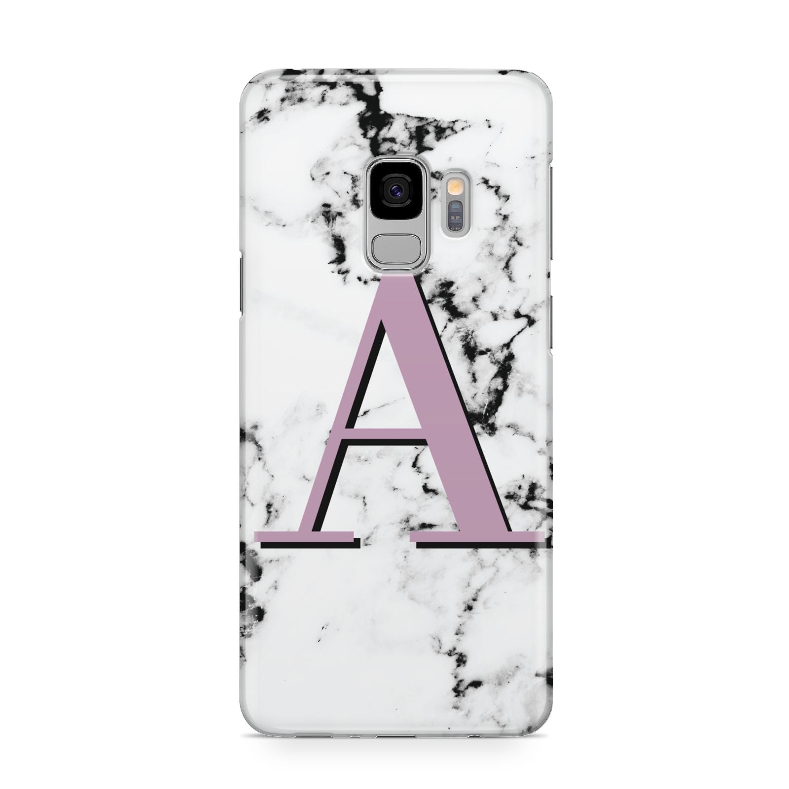 Personalised Purple Single Initial Marble Samsung Galaxy S9 Case
