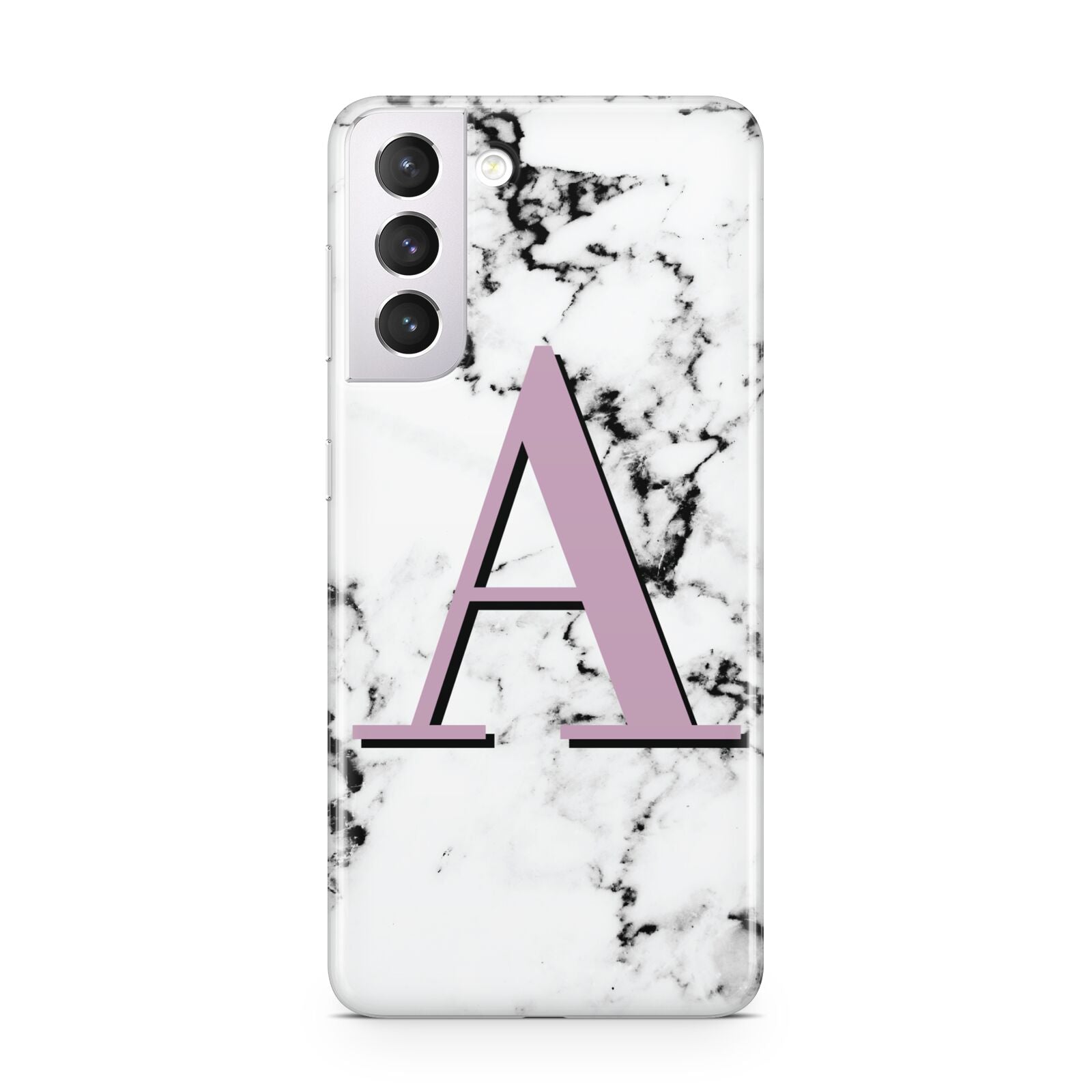 Personalised Purple Single Initial Marble Samsung S21 Case