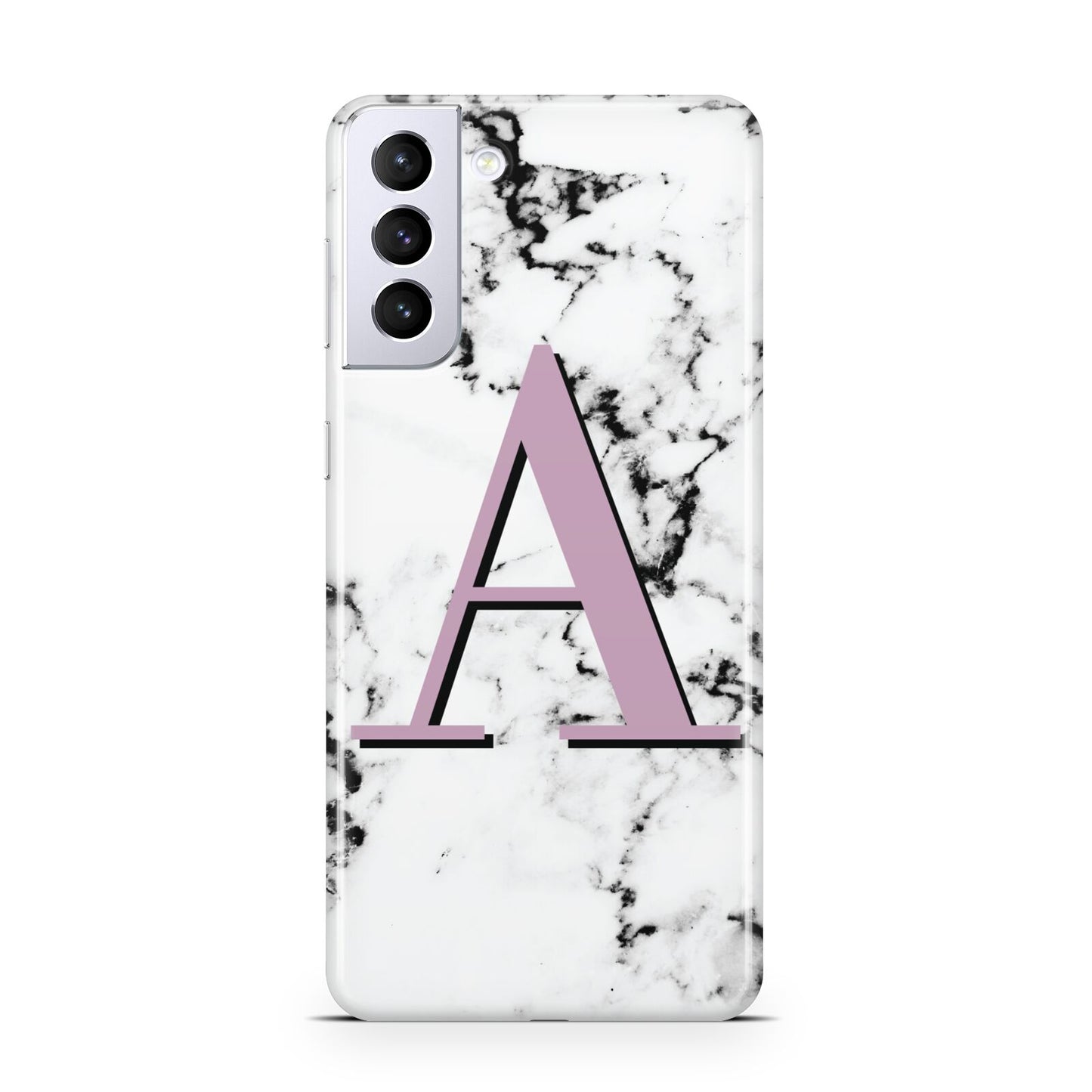Personalised Purple Single Initial Marble Samsung S21 Plus Case
