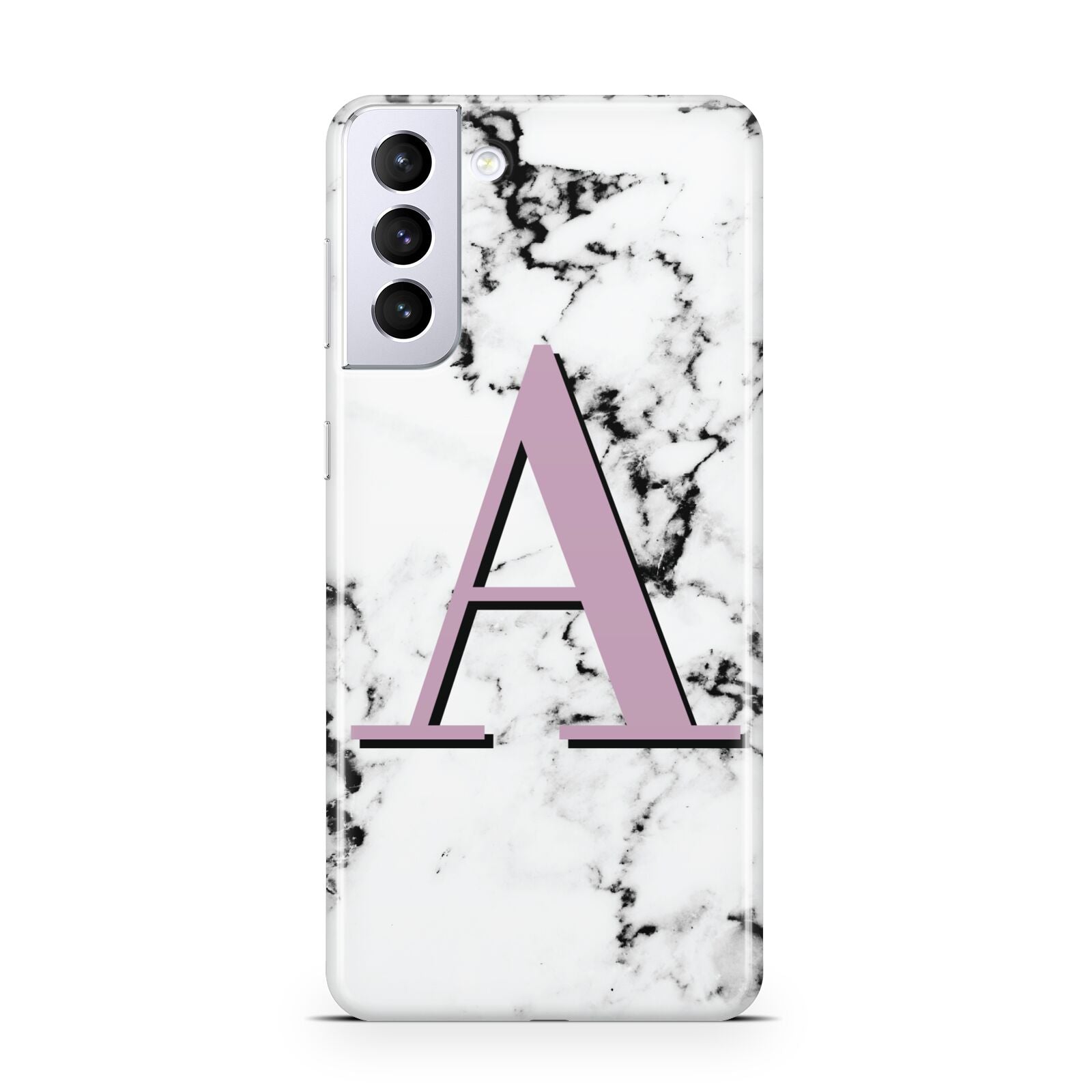 Personalised Purple Single Initial Marble Samsung S21 Plus Case