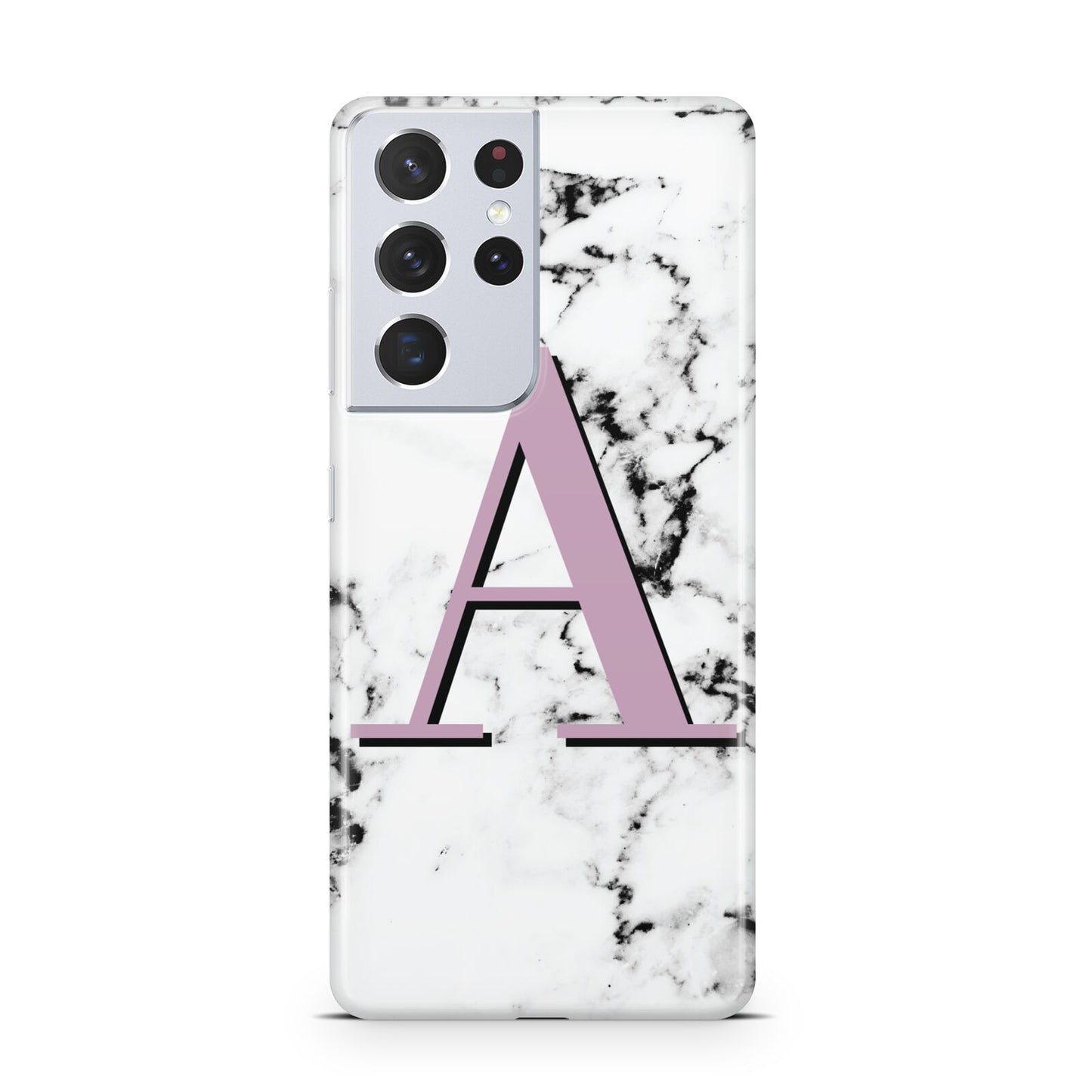 Personalised Purple Single Initial Marble Samsung S21 Ultra Case