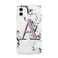 Personalised Purple Single Initial Marble iPhone 11 3D Tough Case